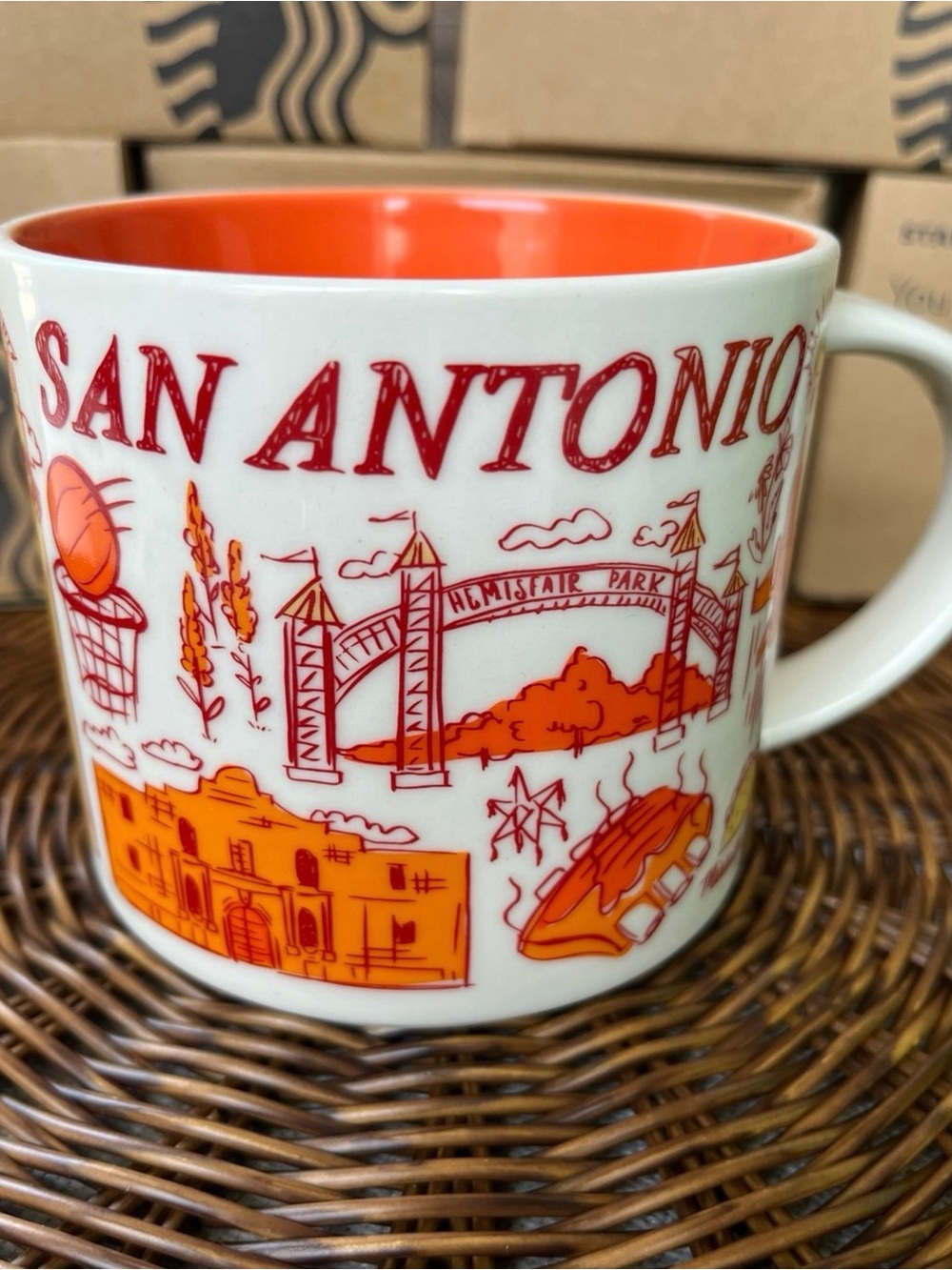 Starbucks San Antonio City Mug - White, Orange, Red